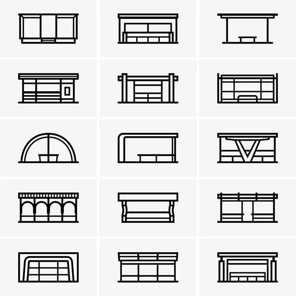 Paradas de autobús — Vector de stock