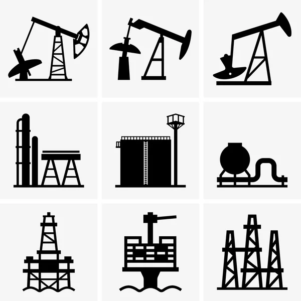 Ölplattform und Raffinerie — Stockvektor