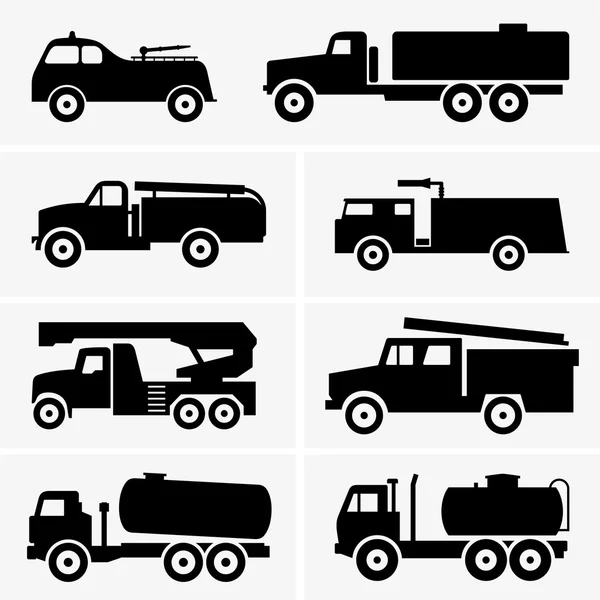 Camions-citernes et incendie — Image vectorielle