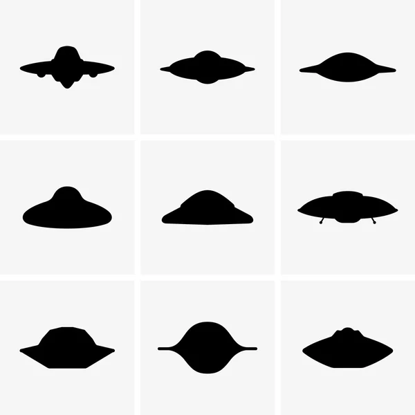 Ufos (9つの日陰の写真 ) — ストックベクタ