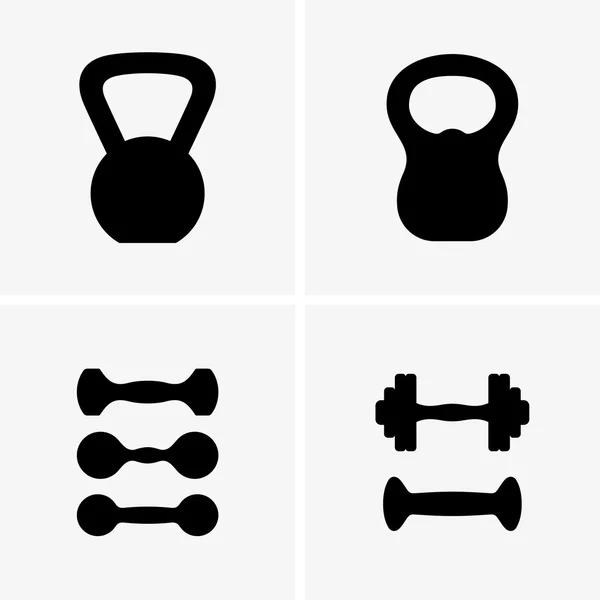 Dumbbells ( set of seven ones ) — Stock Vector