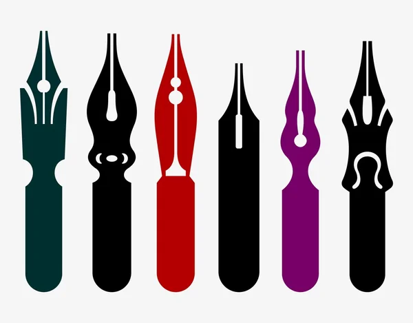 Schrijfpennen in full-colour — Stockvector