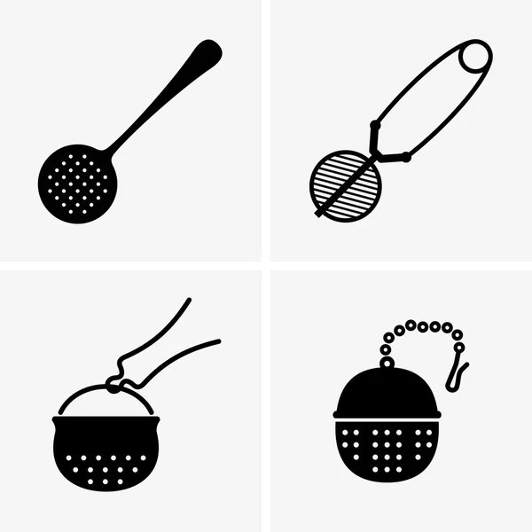 Tea infusers (shade pictures) — Stock Vector