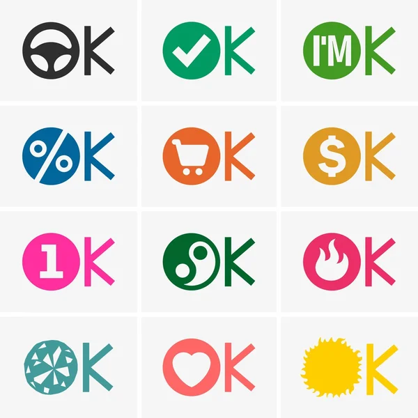 Conjunto de ícones ok — Vetor de Stock
