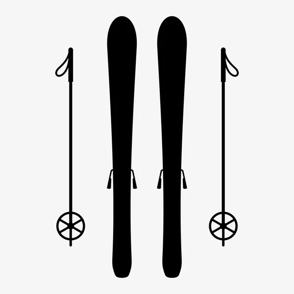 Skis and sticks — Stock Vector