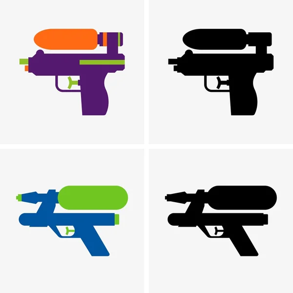 Pistolas de agua en perfil — Vector de stock