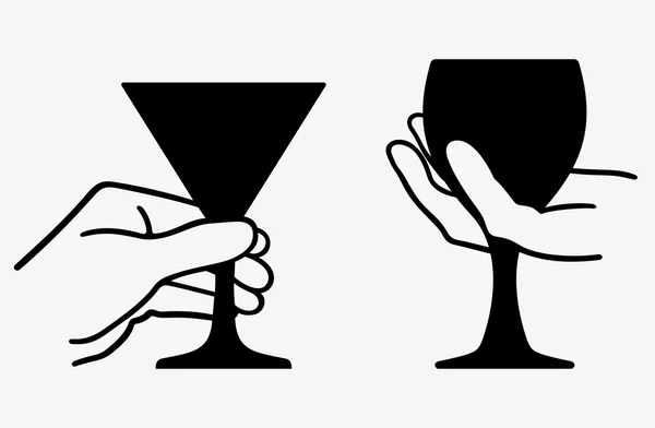 Bicchieri da vino (immagini ombra ) — Vettoriale Stock