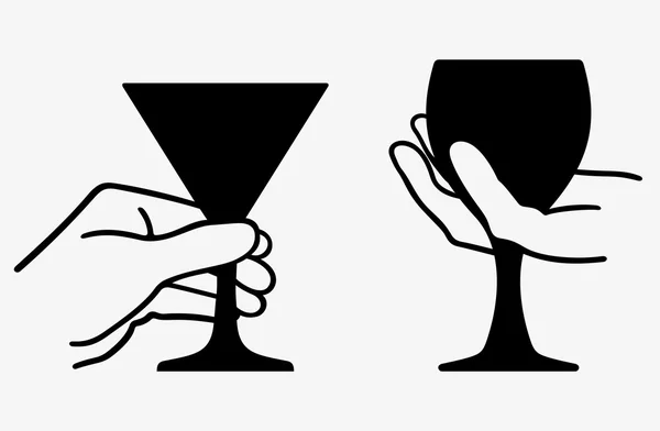 Verres à vin (images ombragées ) — Image vectorielle