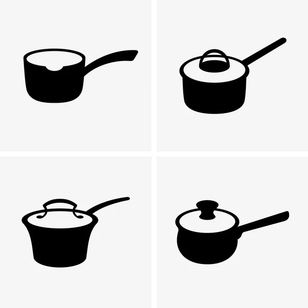 Saucepans (shade pictures) — Stock Vector