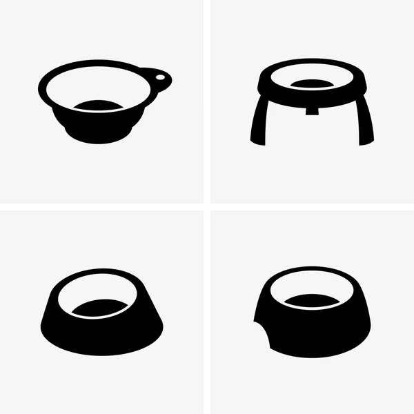 Dog bowls (shade pictures) — Stock Vector