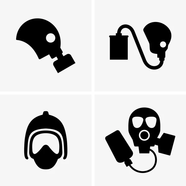 Gas maskers (schaduw foto 's) — Stockvector