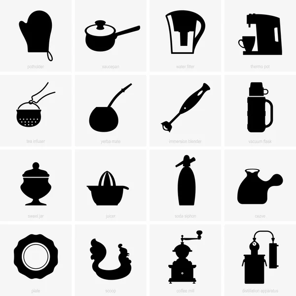 Kitchen appliances (shade pictures) — Stock Vector