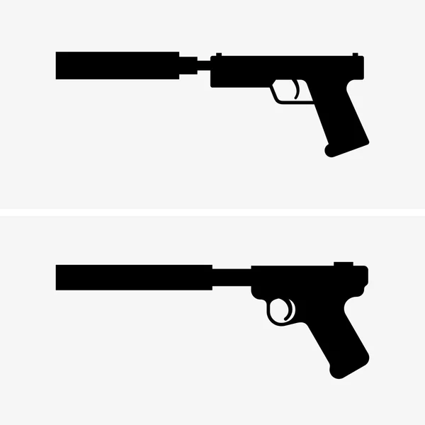 Пістолети з глушником — стоковий вектор