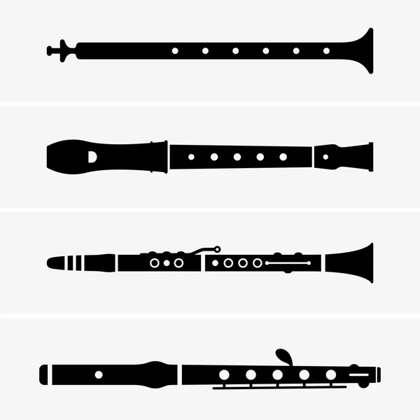 Flöten (Schattenbilder) — Stockvektor