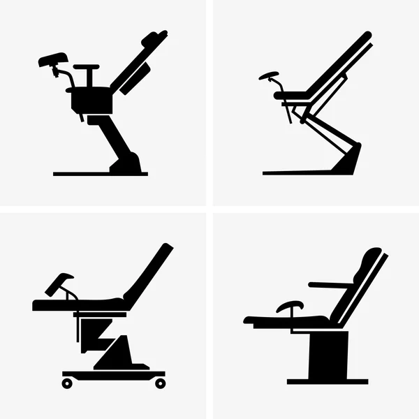 Nőgyógyászati szék (árnyalatú képek) — Stock Vector
