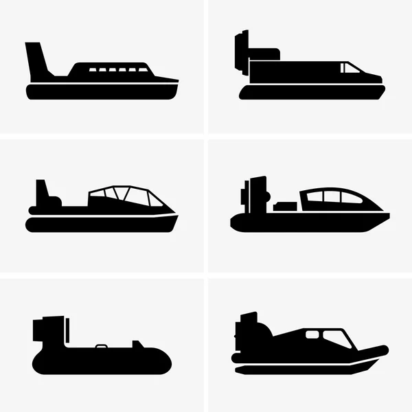 Luftkissenboote (Schattenbilder) — Stockvektor