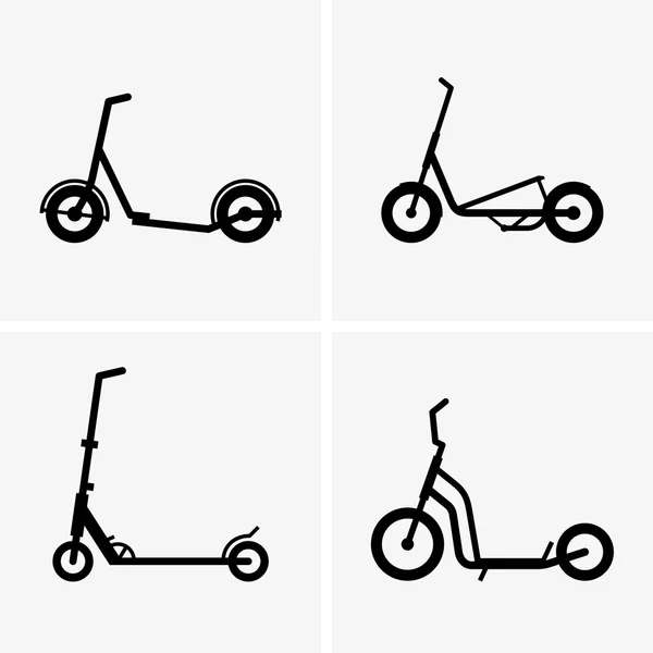 Coup de pied scooters (images de l'ombre ) — Image vectorielle