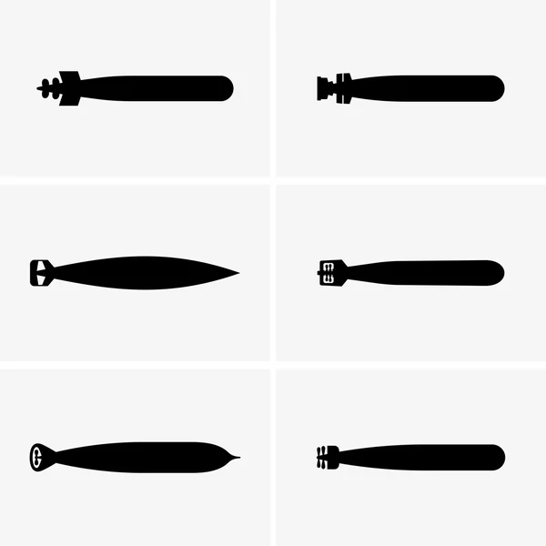 Torpedos (imágenes de sombra) ) — Vector de stock