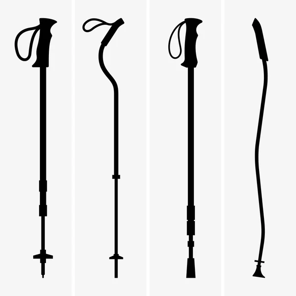 Bastones de trekking (sombra imágenes ) — Archivo Imágenes Vectoriales