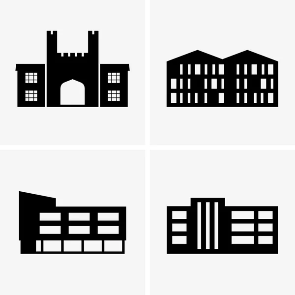 Üniversite binaları (gölge resimleri) — Stok Vektör