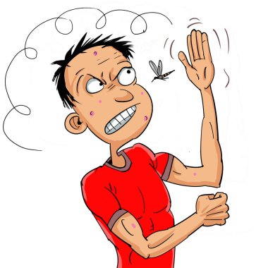 Sivrisineği tokatlamaya çalışan adam