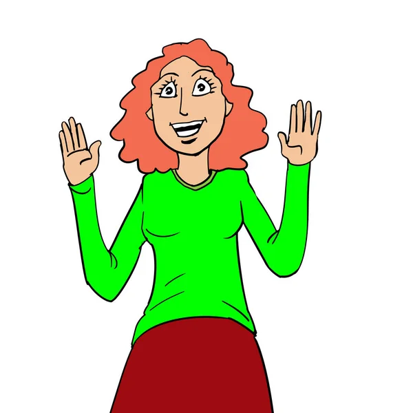 Junge Mädchen Charakter Cartoon Sprechen — Stockvektor