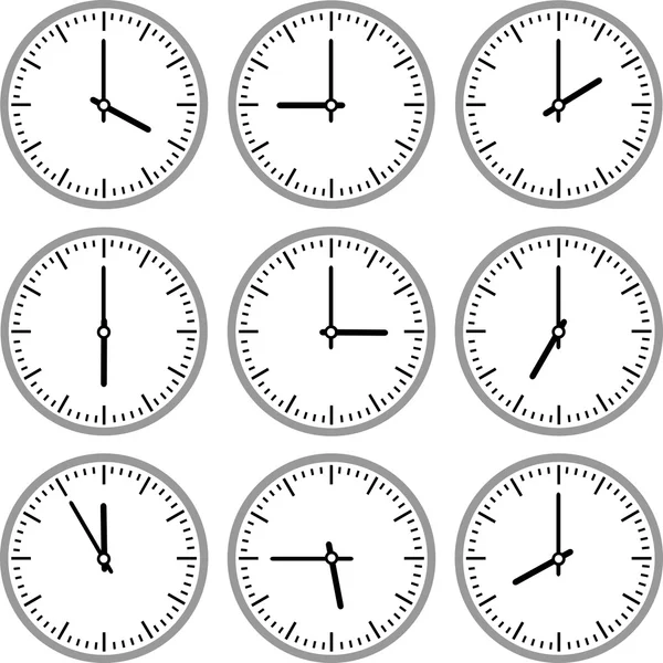 Bewegingen en horloges — Stockvector
