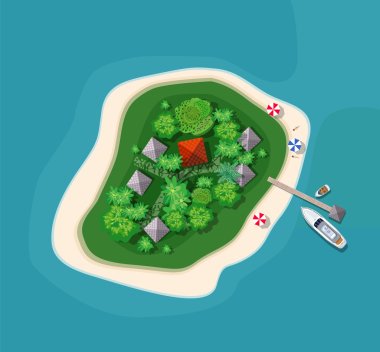 Island paradise view clipart