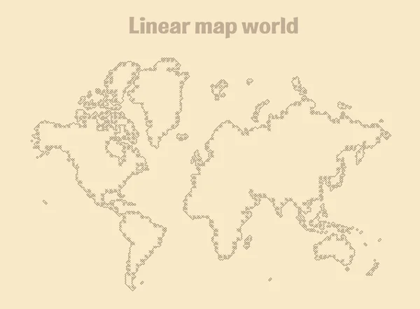 Mapa da Terra linear — Vetor de Stock