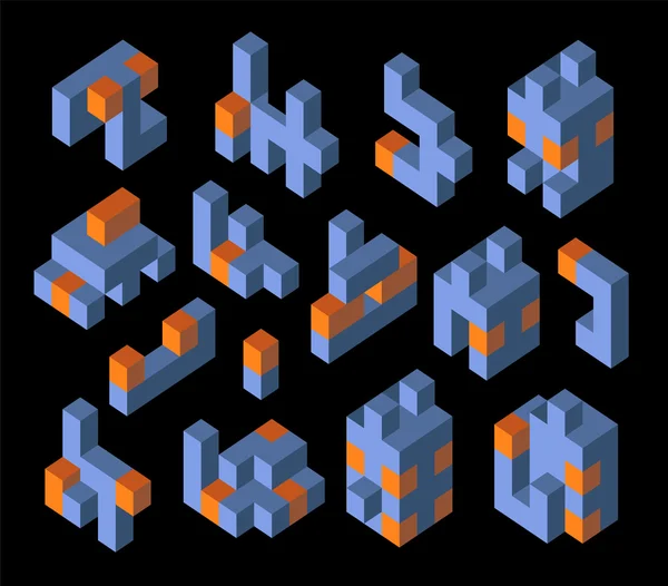 Géométrique abstraite isométrique — Image vectorielle