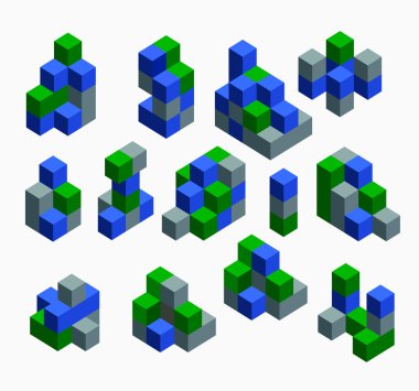 İzometrik soyut geometrik