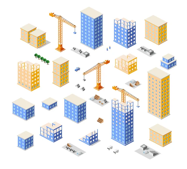 Industria de construcción de grúas — Vector de stock