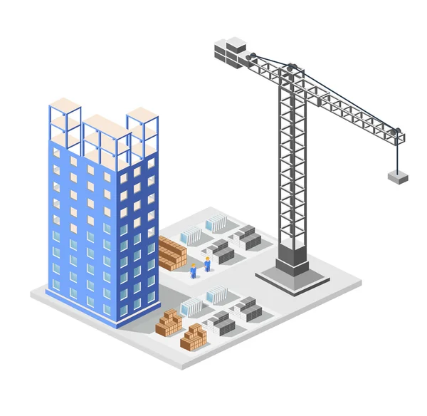 Construção industrial isométrica —  Vetores de Stock