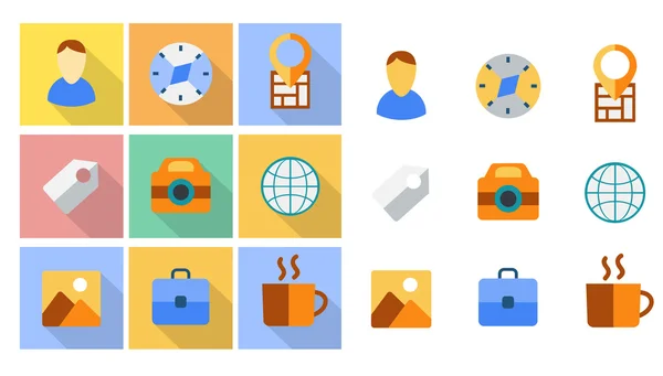 Flat icons set — Stock Vector