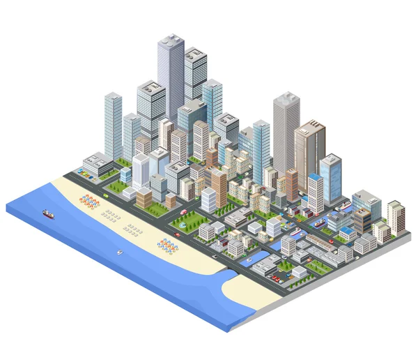 La metrópolis isométrica — Vector de stock