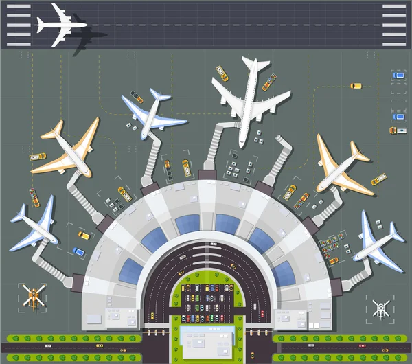 Airport view from above — Stock Vector