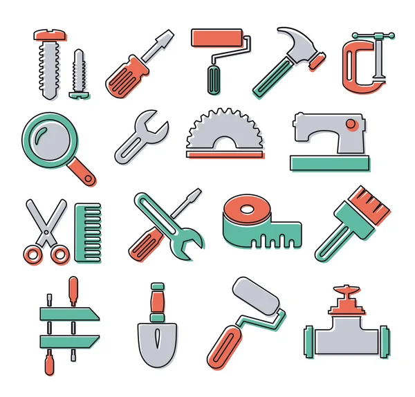 Outils d'icônes linéaires — Image vectorielle