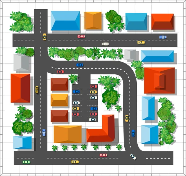 Vista superior de la ciudad — Archivo Imágenes Vectoriales