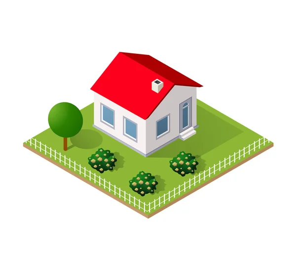 Town House in isometric — Stock Vector