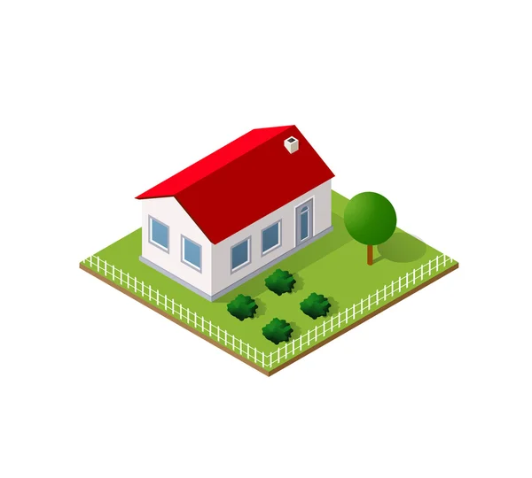 Town House in isometric — Stock Vector