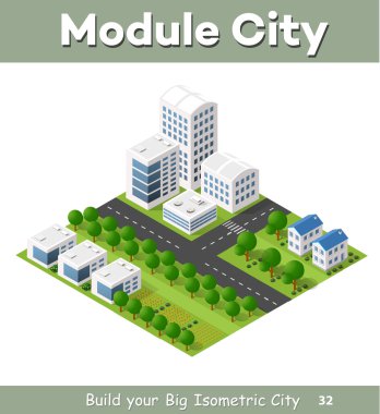 İzometrik perspektif şehir