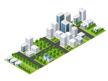 İzometrik perspektif şehir