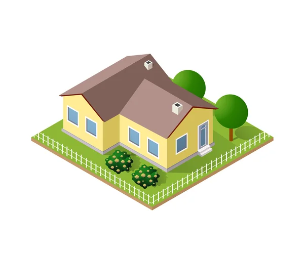 Town House in isometric — Stock Vector