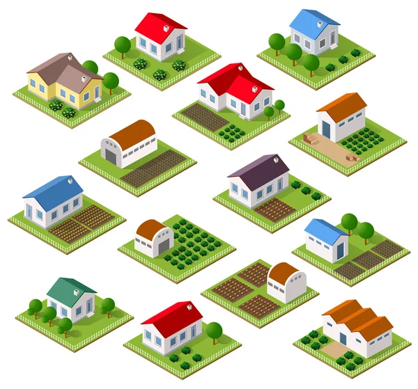 Set of townhouses — Stock Vector