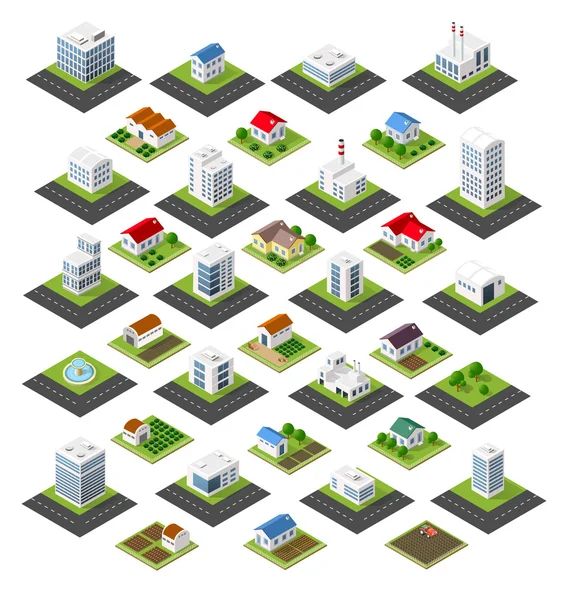 Isometric set of icons — Stock Vector