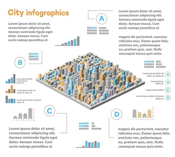 Ciudad de infografías urbanas — Archivo Imágenes Vectoriales