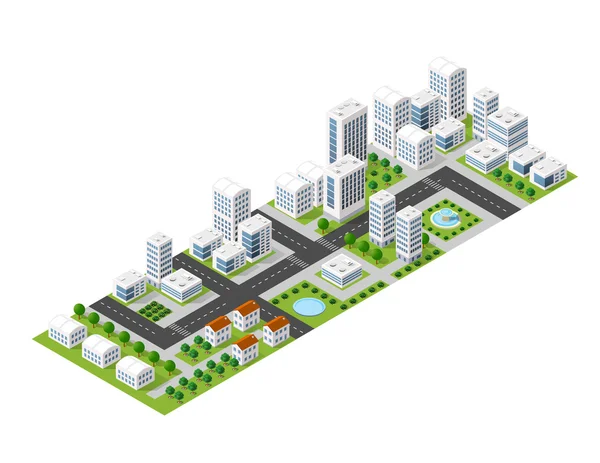 Carte isométrique plate — Image vectorielle