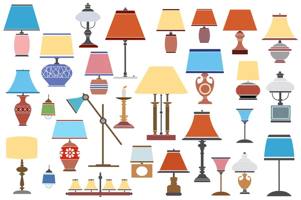 Retro antique lamps, — Stock Vector