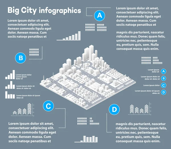 3D city isometric — Stock Vector