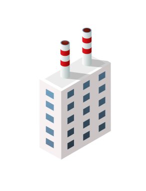 Isometric 3D şehir modülü endüstriyel kentsel fabrika bilgi elementi